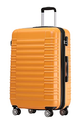 BEIBYE 2088 Zwillingsrollen Reisekoffer Koffer Trolleys Hartschale M-L-XL-Set (Orangen, XL) von BEIBYE