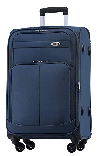 BEIBYE 4 Rollen Reisekoffer 3tlg.Stoffkoffer Handgepäck Kindergepäck Gepäck Koffer Trolley Set-XL-L-M (Blau, XL-Großer Koffer-74cm) von BEIBYE