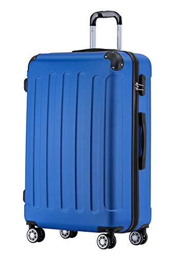 BEIBYE Hartschalen-Koffer Trolley Rollkoffer Reisekoffer Handgepäck 4 Rollen (M-L-XL-Set) (Blau, XL) von BEIBYE