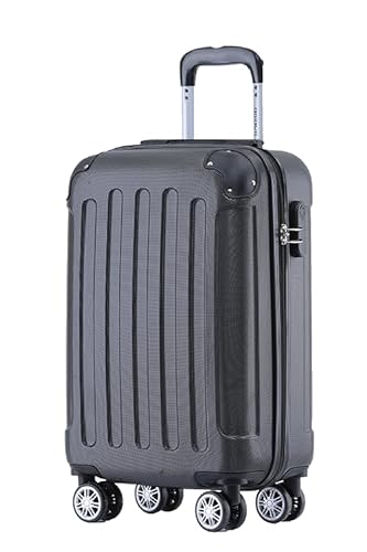 BEIBYE Hartschalen-Koffer Trolley Rollkoffer Reisekoffer Handgepäck 4 Rollen (M-L-XL-Set) (Schwarz, M) von BEIBYE