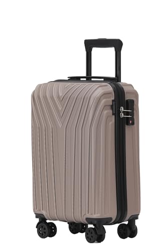 BEIBYE Kofferset Rollkoffer Koffer Hartschale,TSA Schloß, Zwillingsrollen, Erweiterung (Champagner, 55 cm) von BEIBYE