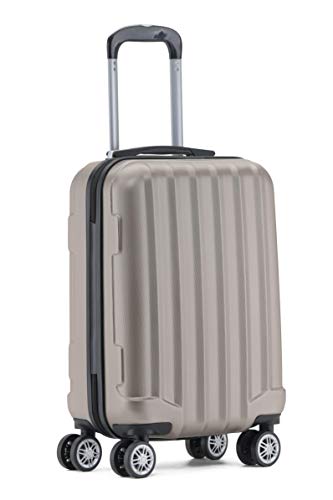 BEIBYE TSA-Schloß 2080 Hangepäck Zwillingsrollen neu Reisekoffer Koffer Trolley Hartschale Set-XL-L-M(Boardcase) (Champagner, M) von BEIBYE