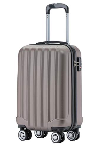 BEIBYE TSA-Schloß 2080 Hangepäck Zwillingsrollen neu Reisekoffer Koffer Trolley Hartschale Set-XL-L-M(Boardcase) (Coffee, M) von BEIBYE