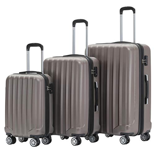 BEIBYE TSA-Schloß 2080 Hangepäck Zwillingsrollen neu Reisekoffer Koffer Trolley Hartschale Set-XL-L-M(Boardcase) (Coffee, Set) von BEIBYE