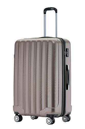 BEIBYE TSA-Schloß 2080 Hangepäck Zwillingsrollen neu Reisekoffer Koffer Trolley Hartschale Set-XL-L-M(Boardcase) (Coffee, XL) von BEIBYE