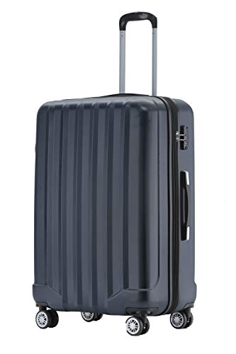 BEIBYE TSA-Schloß 2080 Hangepäck Zwillingsrollen neu Reisekoffer Koffer Trolley Hartschale Set-XL-L-M(Boardcase) (Dunkelblau, XL) von BEIBYE