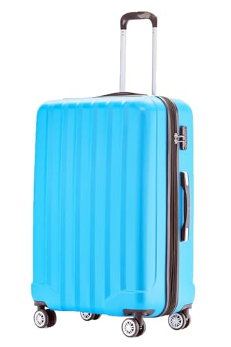 BEIBYE TSA-Schloß 2080 Hangepäck Zwillingsrollen neu Reisekoffer Koffer Trolley Hartschale Set-XL-L-M(Boardcase) (Glacial Blau, XL) von BEIBYE