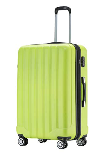 BEIBYE TSA-Schloß 2080 Hangepäck Zwillingsrollen neu Reisekoffer Koffer Trolley Hartschale Set-XL-L-M(Boardcase) (Green, L) von BEIBYE