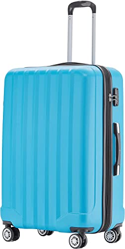 BEIBYE TSA-Schloß 2080 Hangepäck Zwillingsrollen neu Reisekoffer Koffer Trolley Hartschale Set-XL-L-M(Boardcase) (Turquoise, L) von BEIBYE