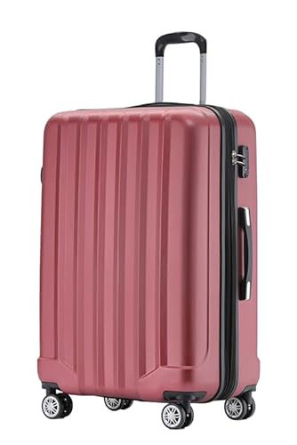 BEIBYE TSA-Schloß 2080 Hangepäck Zwillingsrollen neu Reisekoffer Koffer Trolley Hartschale Set-XL-L-M(Boardcase) (Weinrot, L) von BEIBYE