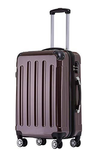 BEIBYE Zwillingsrollen 2048 Hartschale Trolley Koffer Reisekoffer Taschen Gepäck in M-L-XL-Set (Coffee, L) von BEIBYE
