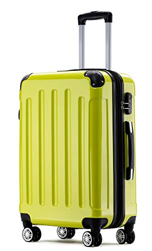 BEIBYE Zwillingsrollen 2048 Hartschale Trolley Koffer Reisekoffer Taschen Gepäck in M-L-XL-Set (Grün, M) von BEIBYE