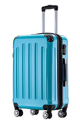 BEIBYE Zwillingsrollen 2048 Hartschale Trolley Koffer Reisekoffer Taschen Gepäck in M-L-XL-Set (Türkis, M) von BEIBYE