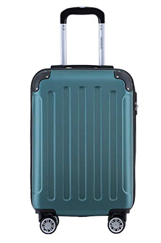 BEIBYE Zwillingsrollen Hardcase Reisekoffer Koffer Trolleys Hartschale in XL-L-M in 14 Farben (Dunkelgrün, Handgepäck (55cm)) von BEIBYE