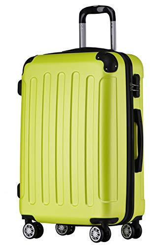 BEIBYE Zwillingsrollen Hardcase Reisekoffer Koffer Trolleys Hartschale in XL-L-M in 14 Farben (Grün, Mittler Koffer (66cm)) von BEIBYE