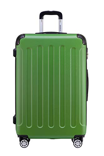 BEIBYE Zwillingsrollen Hardcase Reisekoffer Koffer Trolleys Hartschale in XL-L-M in 14 Farben (Olive, Großer Koffer (76 cm)) von BEIBYE