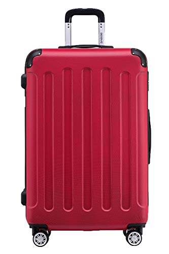 BEIBYE Zwillingsrollen Hardcase Reisekoffer Koffer Trolleys Hartschale in XL-L-M in 14 Farben (Rot, Großer Koffer (76 cm)) von BEIBYE