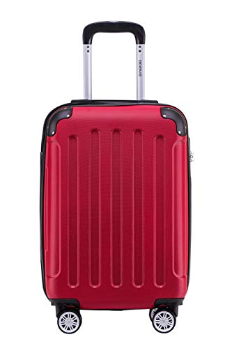 BEIBYE Zwillingsrollen Hardcase Reisekoffer Koffer Trolleys Hartschale in XL-L-M in 14 Farben (Rot, Handgepäck (55cm)) von BEIBYE