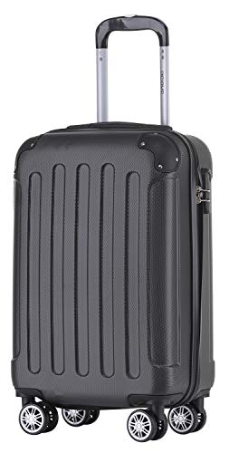 BEIBYE Zwillingsrollen Hardcase Reisekoffer Koffer Trolleys Hartschale in XL-L-M in 14 Farben (Schwarz, Handgepäck (55cm)) von BEIBYE