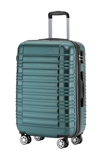BEIBYE Zwillingsrollen Reisekoffer Koffer Trolleys Hartschale M-L-XL-Set (Dunkelgrün, XL) von BEIBYE