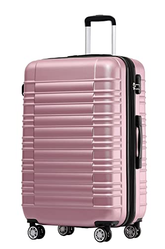 BEIBYE Zwillingsrollen Reisekoffer Koffer Trolleys Hartschale M-L-XL-Set (Rosa, XL) von BEIBYE