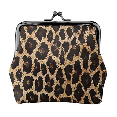 Münzgeldbörse mit Leopardenmuster, Mini-Münzgeldbörse, Kleingeldbörse, Leder-Münztasche für Damen und Mädchen, Schwarz, Einheitsgröße, modern, europäischer Stil, Retro, Schwarz , Einheitsgröße, von BEIVGOXL