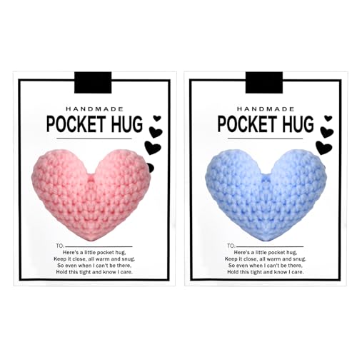 Pocket Hug Positive Geschenk 2 Stück Mutmacher Geschenk Beste Freundin Geschenke, Herzförmige Taschenumarmung Dekoration Mutmacher Geschenk für Familie Freund Patient von BELIHOME