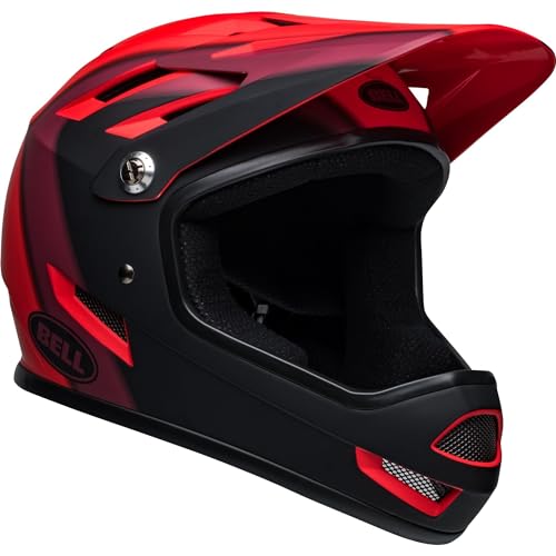 BELL Sanction MTB Full Face Helmet Sanktion, Mattrot/Schwarz, M 55-57cm von BELL