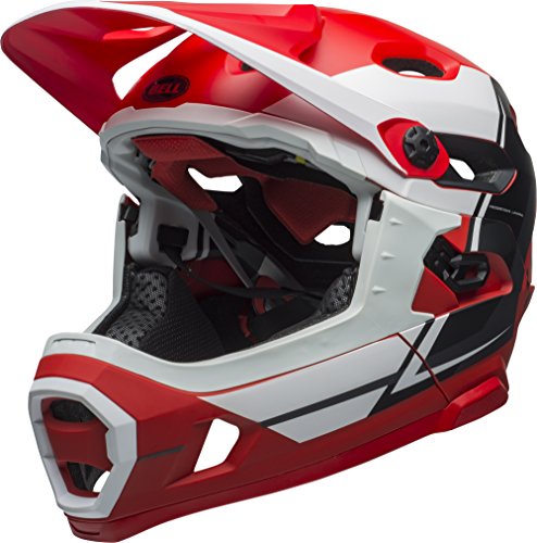 BELL Super Dh MIPS Fahrradhelm, Rot/Weiß/Schwarz, Small (52-56 cm) von BELL