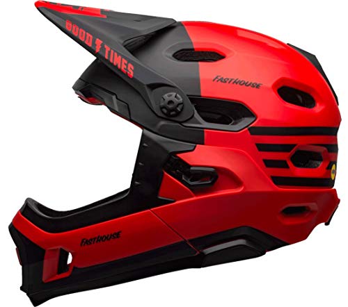 Bell Bike Unisex – Erwachsene SUPER DH Spherical Helme, Mat/Gls Red/Black Fasthouse, S von BELL