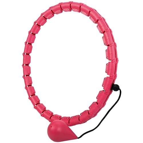 Belle Vous Rosa Hula Hoop mit Gewicht Kugel & 28 Abnehmbaren Gliedern - Hula Hoop mit um 360 Grad Drehbarem Gewichtsball - Anfänger Hula Hoop Reifen Erwachsene für Gewichtsabnahme & Taillentraining von BELLE VOUS