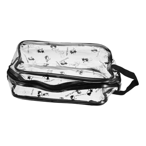 1stk Transparente wasserdichte Aufbewahrung Tasche Reise-Make-up-Set Schwarzer Kulturbeutel Durchsichtige Aufbewahrungsbeutel Kulturbeutel Für Unterwegs Make-up-Tasche PVC Black BELLIFFY von BELLIFFY