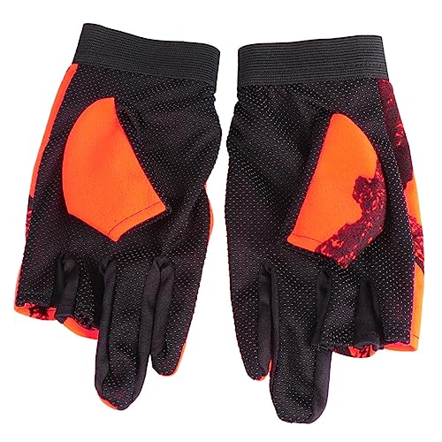 BELLIFFY 1 Paar 3-Finger-Expositionshandschuhe Winter-Angelhandschuhe getauchte Arbeitshandschuhe Fäustlinge fahrradhandschuhe thermohandschuhe Anti-Rutsch-Handschuhe zum Angeln Orange von BELLIFFY