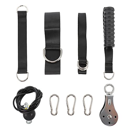 BELLIFFY 1 Satz Fitness-Kit Fitness Set Fitness-zubehã¶r pully trainingsset Pullunder Trainingsseile Seilzugsystem Rolle professionelles Unterarm-Flaschenzug-Kit Fitnesskabel Metall Black von BELLIFFY