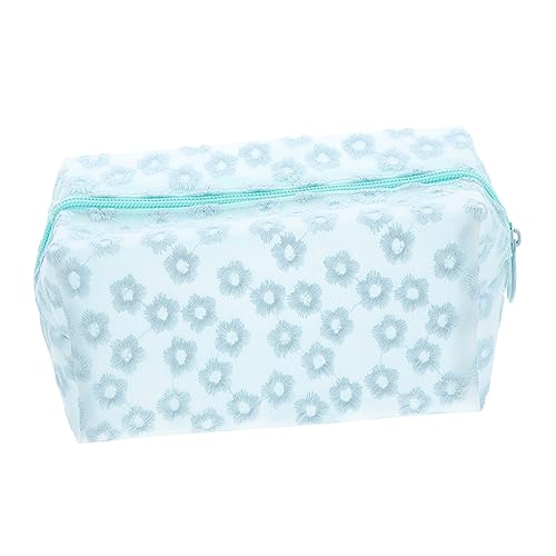 BELLIFFY 1Stk Kleine Chrysanthemen-Kosmetik Tasche tragbare Make-up-Tasche Mini-Kosmetiktasche Storage Bags aufbewahrungstüten reiseset tragbare Kosmetiktasche Reise-Kosmetiktasche Eva Blue von BELLIFFY