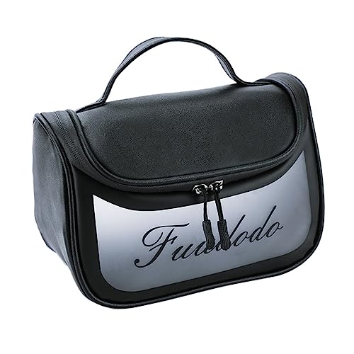 BELLIFFY 1stk Waschtasche Kosmetiktasche Reise-Make-up-Taschen Kosmetiktasche Für Die Reise Make-up-Tasche Mit Reißverschluss Organizer Für Kosmetiktaschen Reise-Make-up-Set Black Pu von BELLIFFY