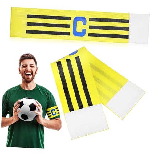 BELLIFFY 2 STK Fußball- -C-Armbinde Kapitänsmarkenbänder Armzeichen des Sportkapitäns Armband armbinden für fußball Fußball-Armzeichen Fußball-Kapitänsbinde elastisches Gummiband von BELLIFFY