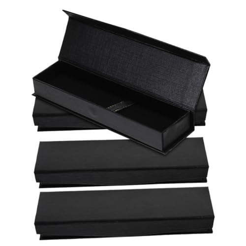 BELLIFFY 4 Stück Etui stiftboxen leer Leere Federmäppchen Einzelstift-Präsentationskoffer briefpapier Set schreibwaren Set Federmäppchen für Erwachsene Stiftbehälter ，PP Black von BELLIFFY