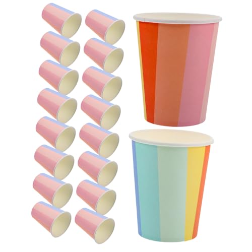 BELLIFFY 50 Stück Partygeschirr Pride-partybecher Pappbecher Zum Trinken Tassen Für Geburtstagsfeiern Kaffeetassen Heißgetränkebecher Pappbecher Verdicken Boho-partybecher Papier Colorful von BELLIFFY