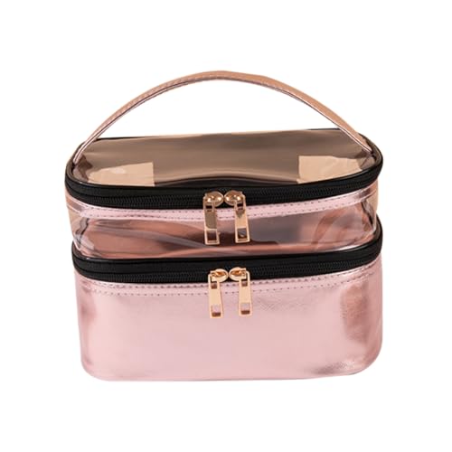 BELLIFFY Kosmetiktasche Pink Transparente Multifunktionale Reise Und Waschbeuteltasche Für Make up Und Pflegeprodukte Wasserabweisendes Design von BELLIFFY