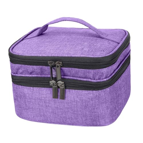 BELLIFFY Nagellack-Aufbewahrung Tasche Diffusor ätherische Öle Koffer Reiseölhalter Kosmetiktasche kosmetikbeutel Aufbewahrungstasche Nagellackbeutel Nagellackhalter Oxford-Stoff Violett von BELLIFFY