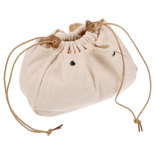 BELLIFFY Elegante Make-up-Tasche Aus Segeltuch Große Reise-kulturtasche mit Kordelzug und Reißverschluss Tragbare Tasche für Haare und Make-up von BELLIFFY