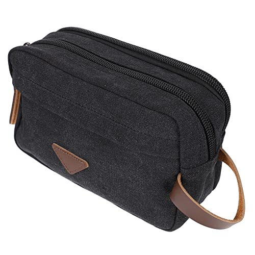 BELLIFFY Toiletten-Kosmetiktasche Reise-Kosmetiktasche Outdoor-Kosmetiktasche Reise-Aufbewahrungstasche Make-up-reisekoffer BH-unterwäsche-Tasche Kulturbeutel Mini-geldbörse Black Segeltuch von BELLIFFY