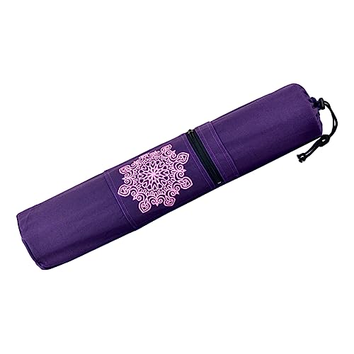 BELLIFFY Yogatasche mit Reißverschluss Yoga-Matte Sling-Sporttasche Yogamatten-Einkaufstasche Gym Bags Fitness Sporttasche totebags Bedruckte Segeltuchtasche Yogamatten-Tragetasche Violett von BELLIFFY