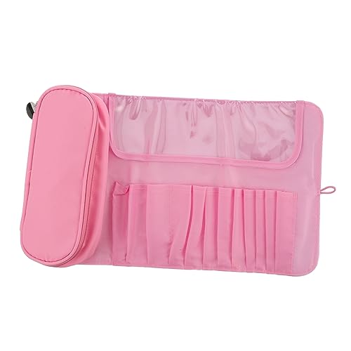 BELLIFFY faltbares Make-up-Pinseletui Klappkamm Männer Make-up-Pinsel-Beutel Kosmetikkoffer Pinsel Tasche Makeup pinselset Make up kosmetische Aufbewahrungstasche Reisetasche Polyester Rosa von BELLIFFY