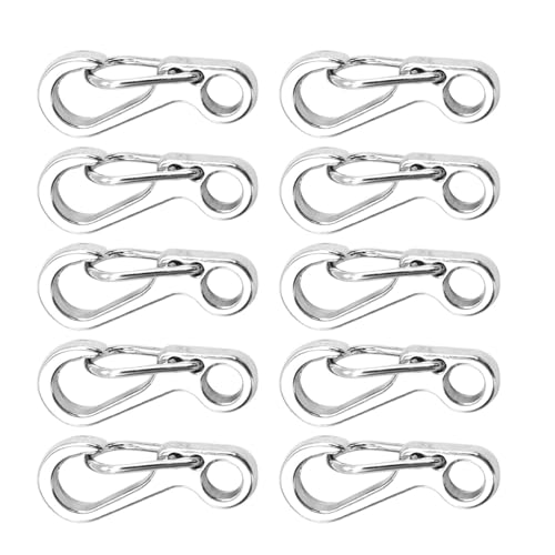 BELOWSYALER 10 x Schlüsselanhänger aus Aluminiumlegierung, kleiner Karabiner-Clip für Camping, Flasche, Rucksäcke, Verschlüsse, Schlüsselanhänger von BELOWSYALER