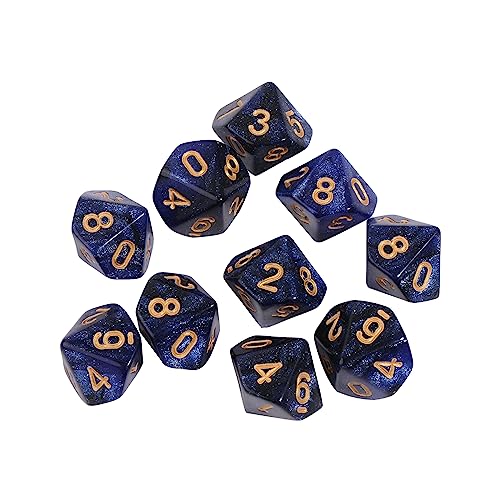 BELOWSYALER Acryl-Set, Polyedrisch, D10, 10-seitig, 15 mm, für RPG-Spiele, Party, Rollenspiele, 10 Stück von BELOWSYALER