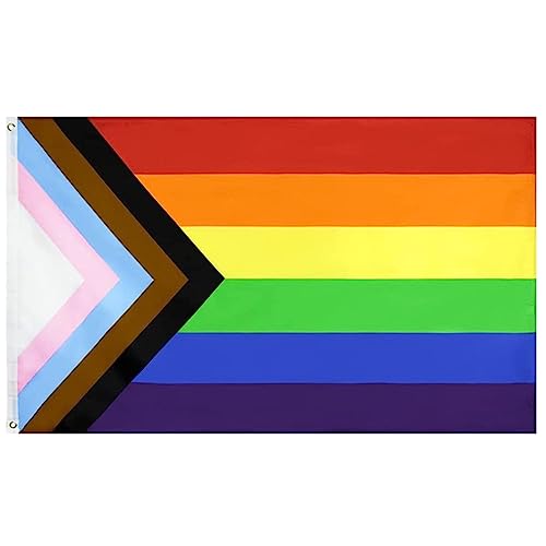 BELOWSYALER Aerlxemrbrae Regenbogen-Banner, 150 x 90 cm, 100D-Polyester, Messingösen, Gay-Regenbogen-Banner von BELOWSYALER