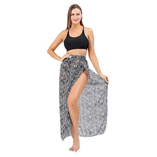 BELOWSYALER Knöchellanger Sarong-Überzug für Damen, seitliches Binden, Badeanzug, Wickelrock, Badeanzug, Strand-Bikini, Bademode von BELOWSYALER