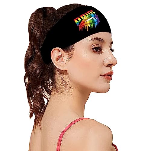 Regenbogen-Sport-Stirnband mit elastischem Haargummi, Haushalt für Laufen und Yoga, Mehrzweckzubehör, athletisches Stirnband von BELOWSYALER